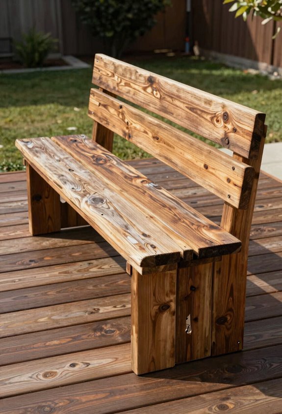 repurposed deck board bench