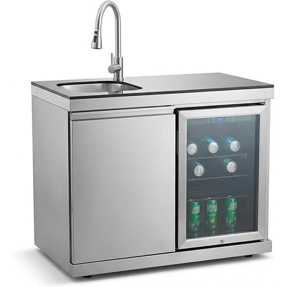 RIGO Outdoor Kitchen Sink and Fridge Combo (70L)