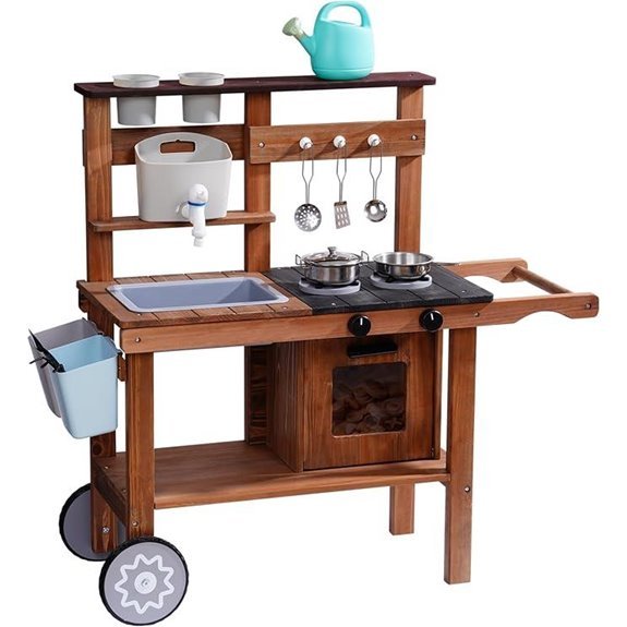 7 Best Outdoor Mud Kitchens for 2026 (Messy Play Approved) 4 ROBOTIME Wooden Mud Kitchen for Kids Outdoor (Ages 3+)