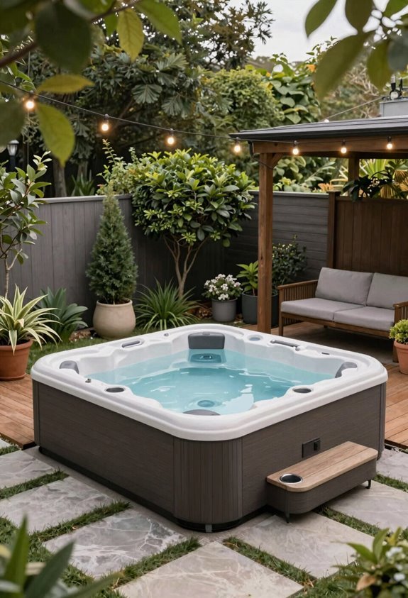 10 Best Backyard Ideas for Hot Tub Placement and Design 7 roomy tub area circulation and layout