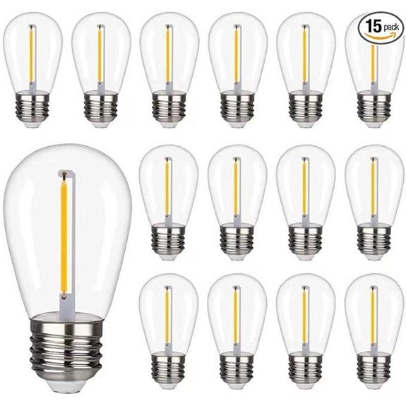 10 Best Outdoor Lighting Bulbs for 2026 5 S14 LED Replacement Bulbs 15-Pack E26 Base 2200K Warm White