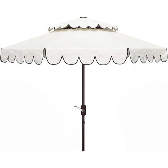Safavieh Outdoor Venice 9-Foot Round Double Top Crank UV Protected Umbrella