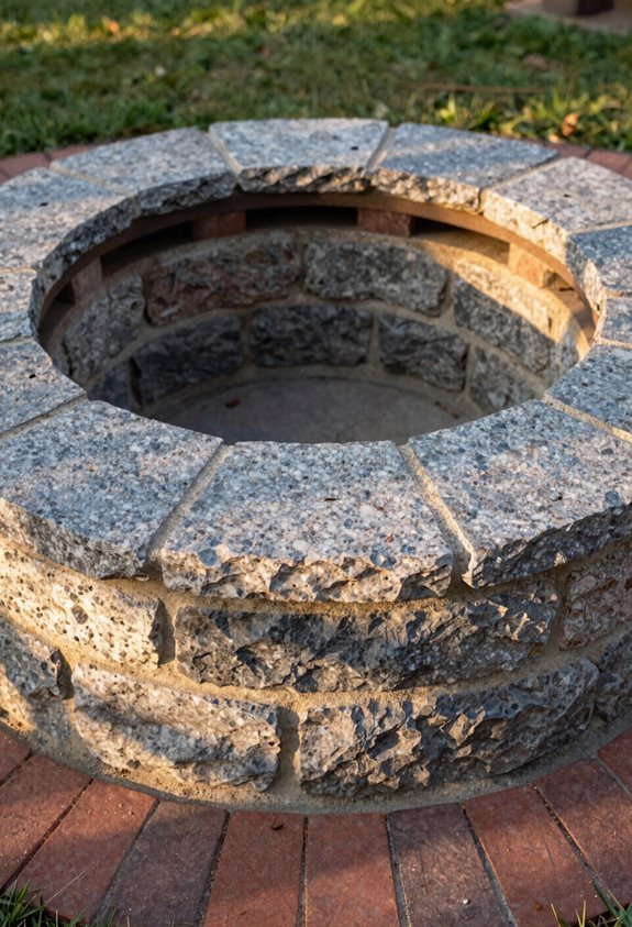Do It Yourself Outdoor Fire Pit Build Guide 5 sand base spaced block joints