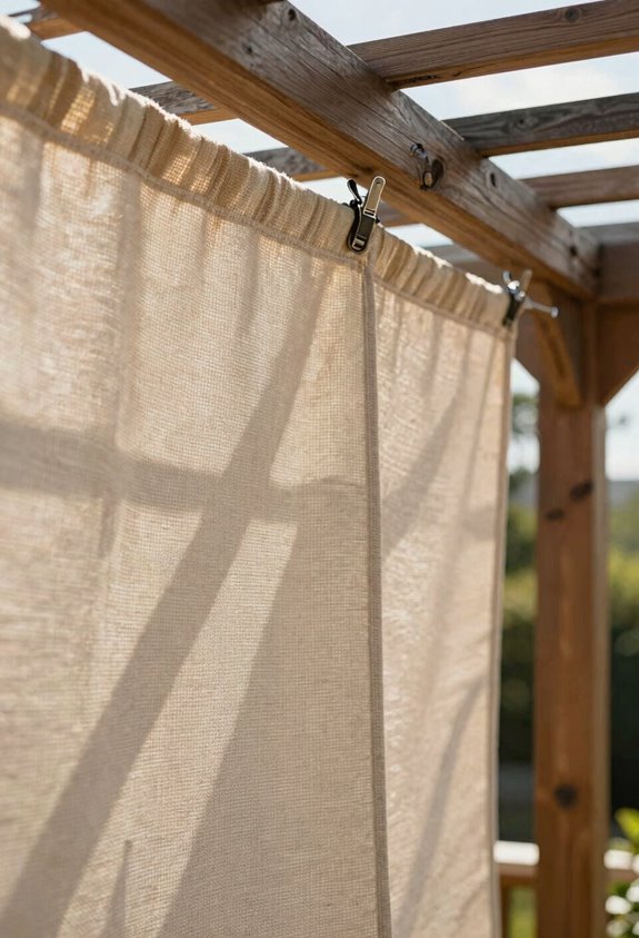 10 DIY Patio Shade Ideas Under $100 6 shade cloth on deck railings installation
