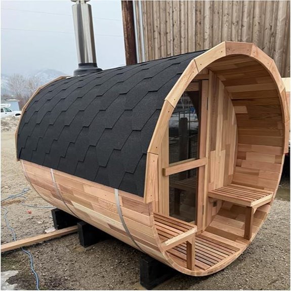 10 Best Outdoor Barrel Saunas for 2026 6 Smartmak Outdoor Barrel Sauna 2-10 Person (Canadian Hemlock/Red Cedar)