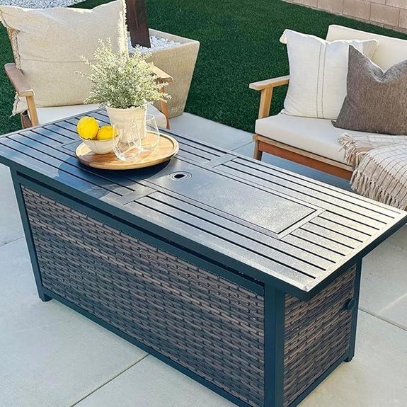 10 Best Gas Outdoor Fireplaces for 2026 8 Sophia & William 56 Rattan Gas Fire Pit Table
