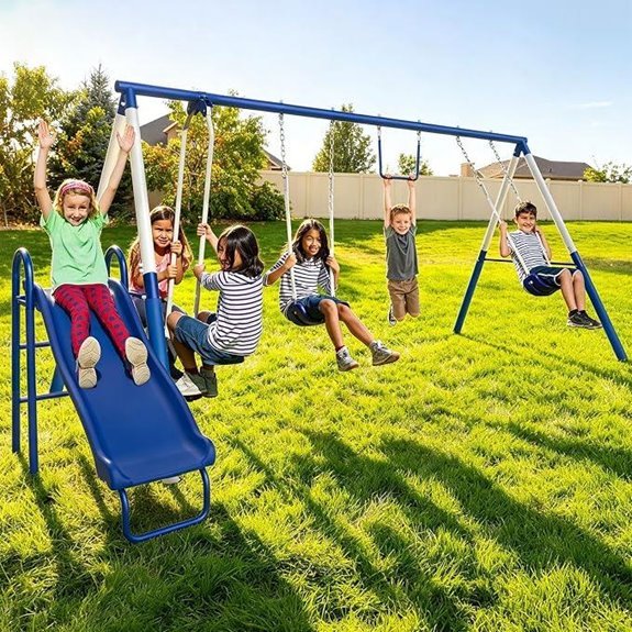 10 Best Rated Backyard Playsets for 2026 8 Sportspower Arcadia Metal Swing Set for Kids
