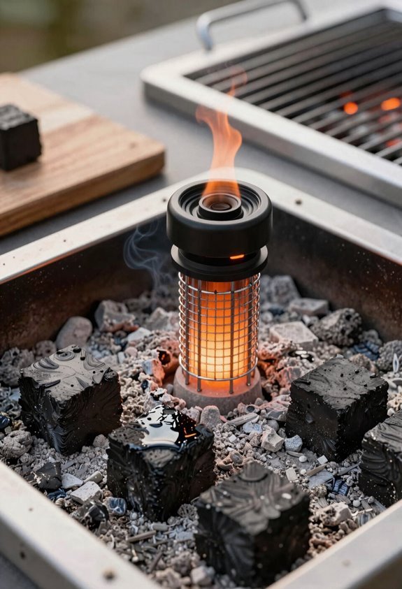stacked chimney starter reused charcoal