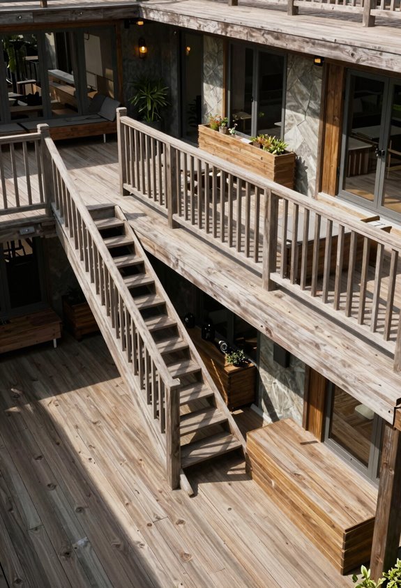 7 Deck and Patio Ideas to Maximize Your Outdoor Space 3 stacked deck levels vertical rooms