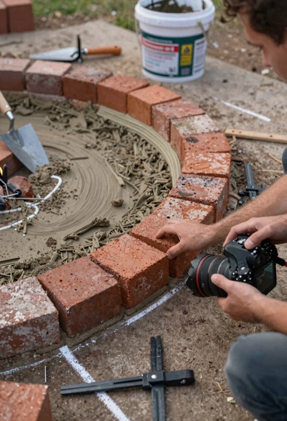 Do It Yourself Outdoor Fire Pit Build Guide 6 staggered joints cured adhesive