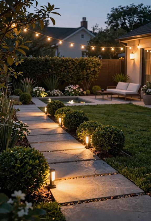 staggered solar path lighting ambiance