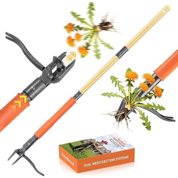 Stand Up Weed Puller Tool with Bamboo Handle