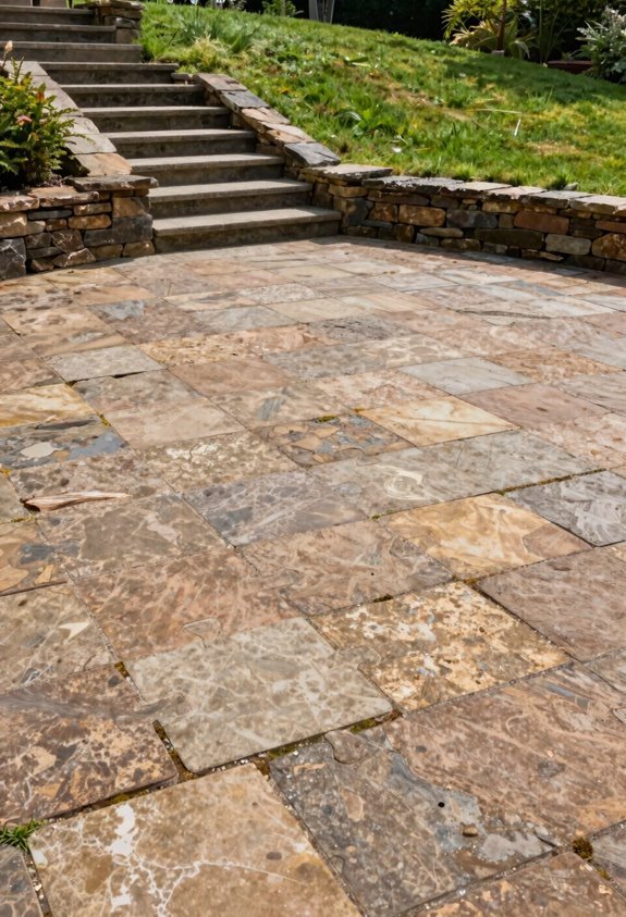 10 DIY Flagstone Patio Ideas You'll Actually Want to Build 9 stone steps on sloped yard drainage