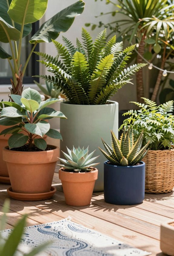 strategic potted plants anchor palette