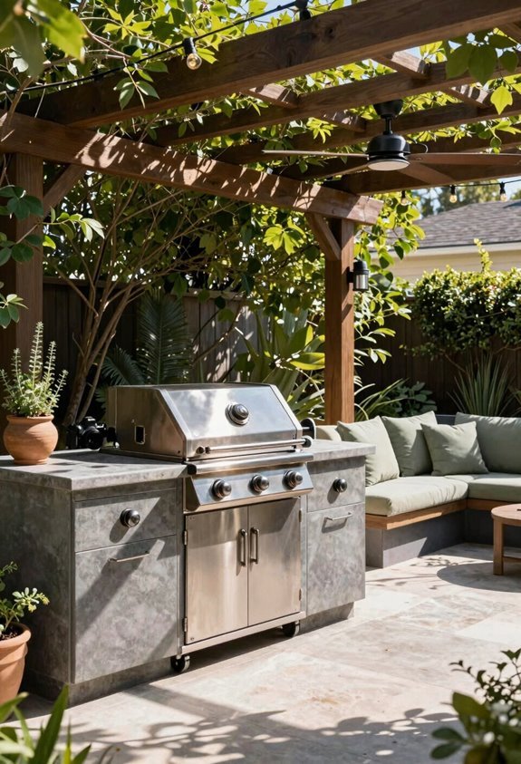 10 Backyard BBQ Area Design Ideas for Outdoor Entertaining 10 strategic shade for extended grilling