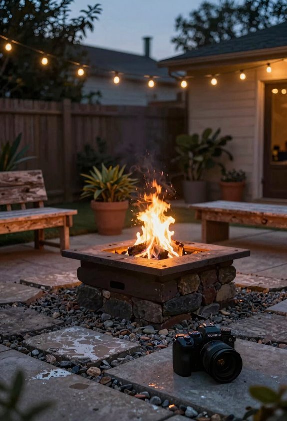 10 Budget-Friendly Backyard Fire Pit Landscaping Ideas 9 string lights layered ambience budget friendly