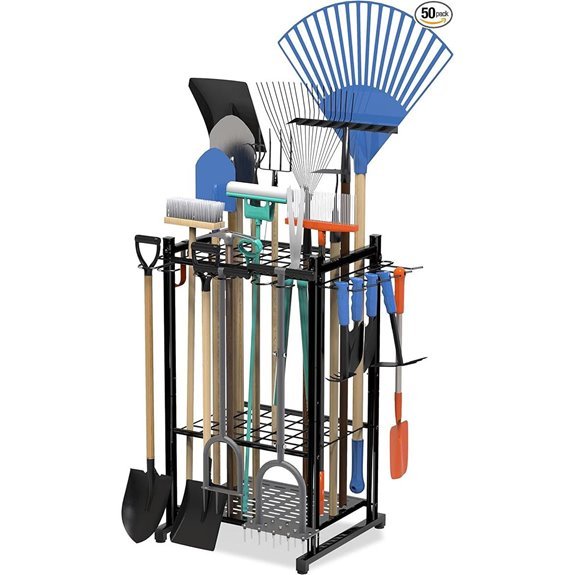 Sttoraboks Garden Tool Organizer Rack (50 Tools 11 Hooks)
