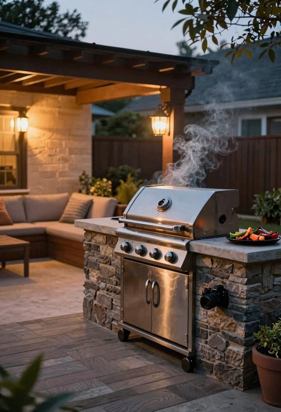 10 Backyard BBQ Area Design Ideas for Outdoor Entertaining 6 task lighting for nighttime grilling safety