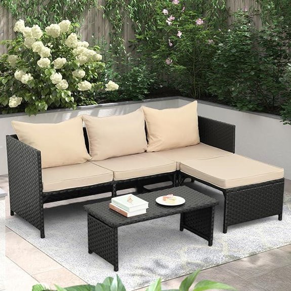 Valita 3-Piece Outdoor Rattan Patio Furniture Set