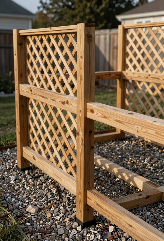 three posts leveled secured spacers
