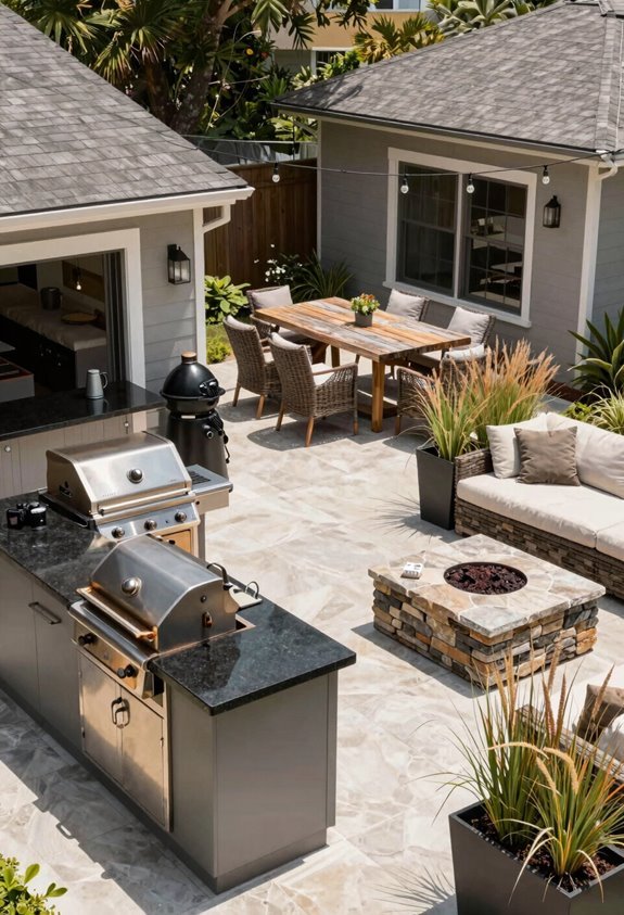 10 Backyard BBQ Area Design Ideas for Outdoor Entertaining 1 three zone outdoor kitchen setup
