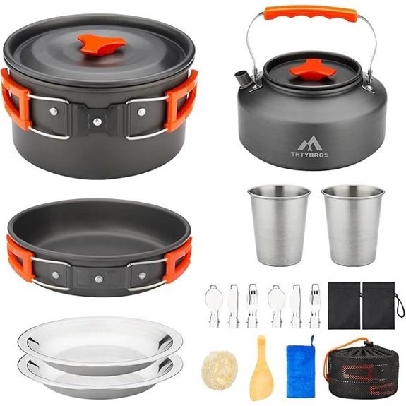 7 Best Outdoor Cooking Equipment for 2026 1 THTYBROS 17pcs Camping Cookware Kit for Outdoor Cooking