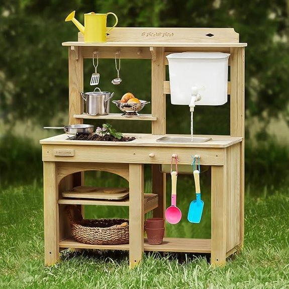 7 Best Outdoor Mud Kitchens for 2026 (Messy Play Approved) 2 Tiny Land Outdoor Mud Kitchen for Toddlers 3