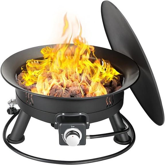 TLSUNNY 24 Portable Propane Fire Pit with Cover