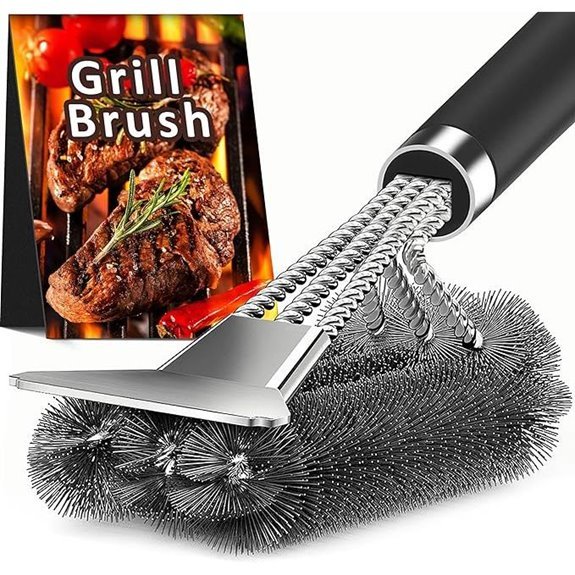 TNTOR BBQ Grill Brush with Scraper 18 Adjustable Handle