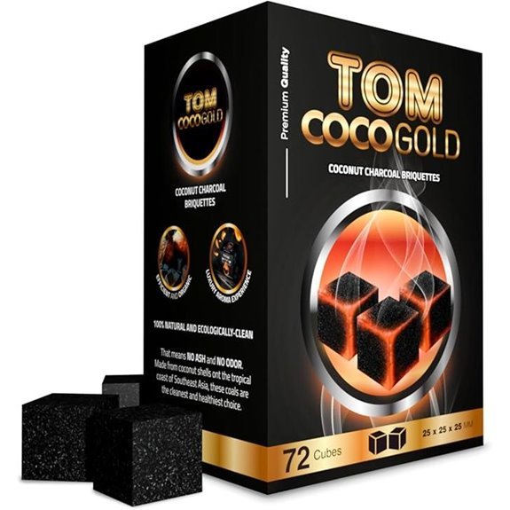 Tom Coco 72 Natural Coconut Charcoal Cubes
