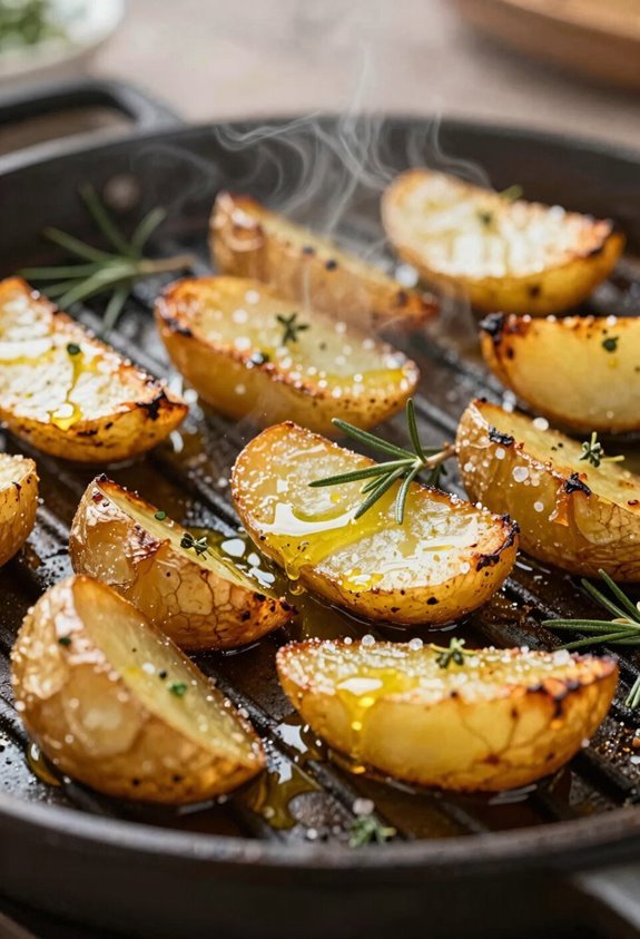 tossed potatoes with oil and salt