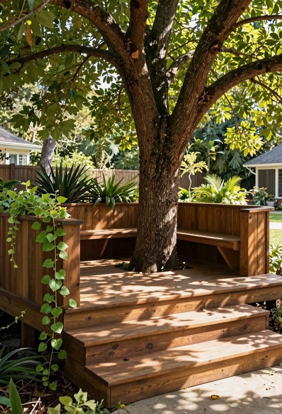 10 Deck Ideas for Backyard You'll Want to Build This Weekend 7 tree friendly root safe deck design