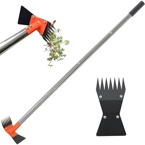 2-in-1 Garden Hoe and Weed Puller Rake