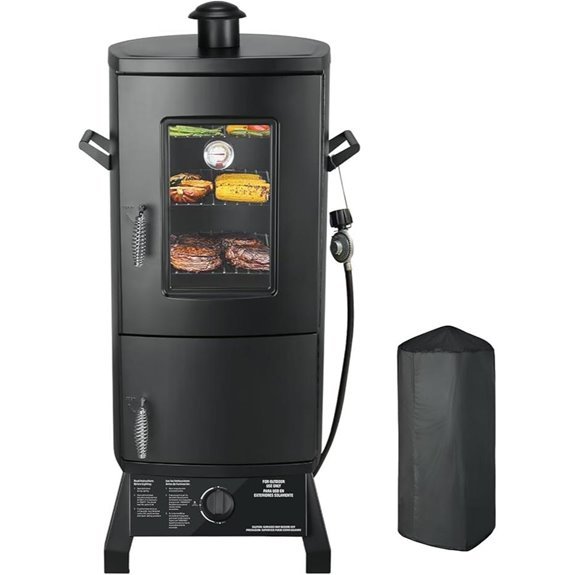 Vertical Propane Smoker with 3 Racks & Cover