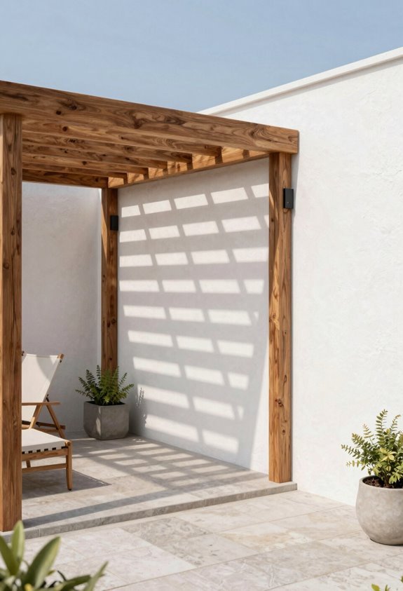 wall mount pergola space saving shade