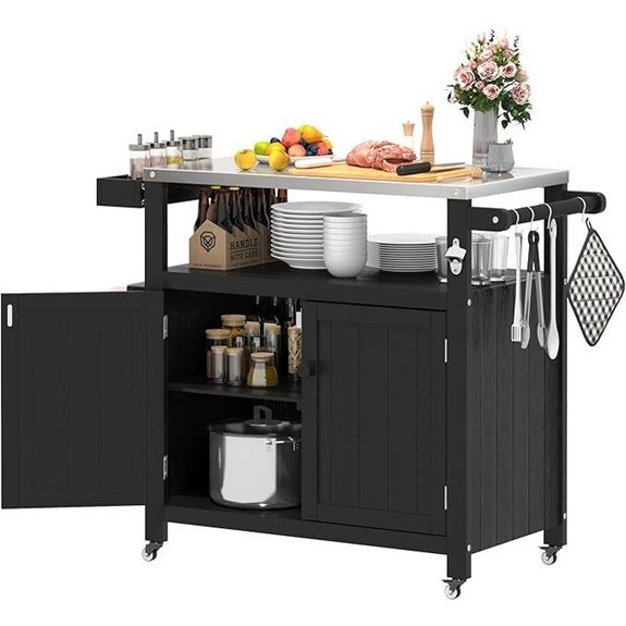 10 Best Outdoor Kitchen Islands for 2026 (Entertain Like a Pro) 7 Weatherproof Outdoor Kitchen Island with Storage & Wheels (Black)
