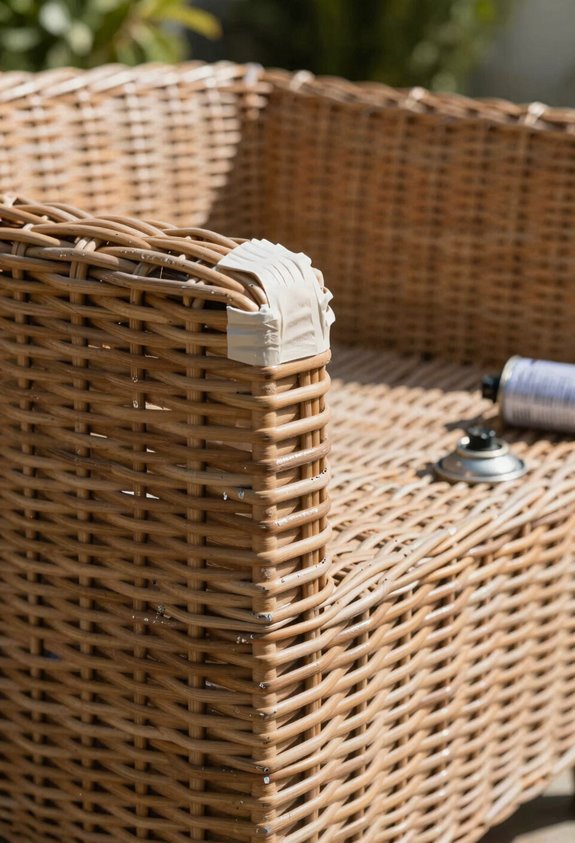wicker crevices cleaned thoroughly