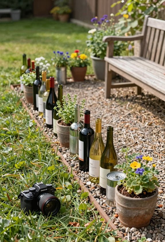 10 Backyard Ideas Under $900 That Transform Your Space 10 wine bottle borders tin planters