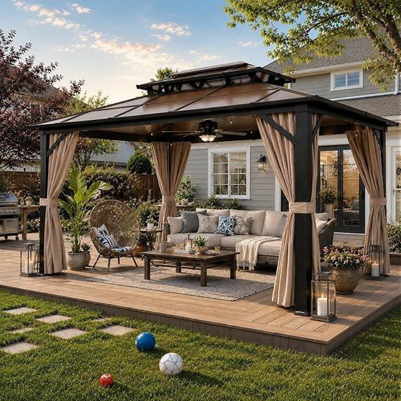 15 Best Gazebos for Backyards in 2026 15 YOLENY 10'x13' Hardtop Gazebo with Curtains and Netting