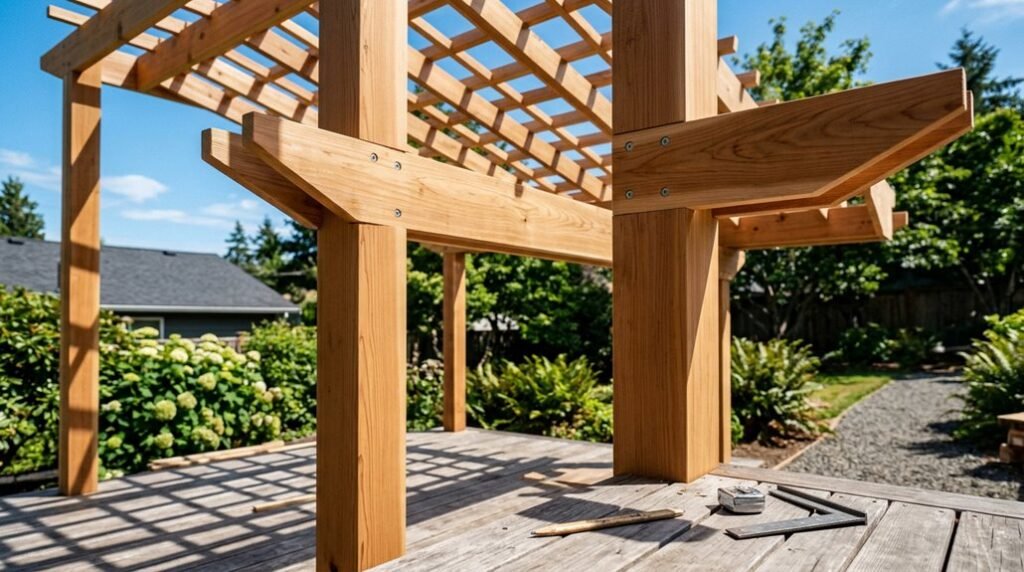 building a deck pergola plan
