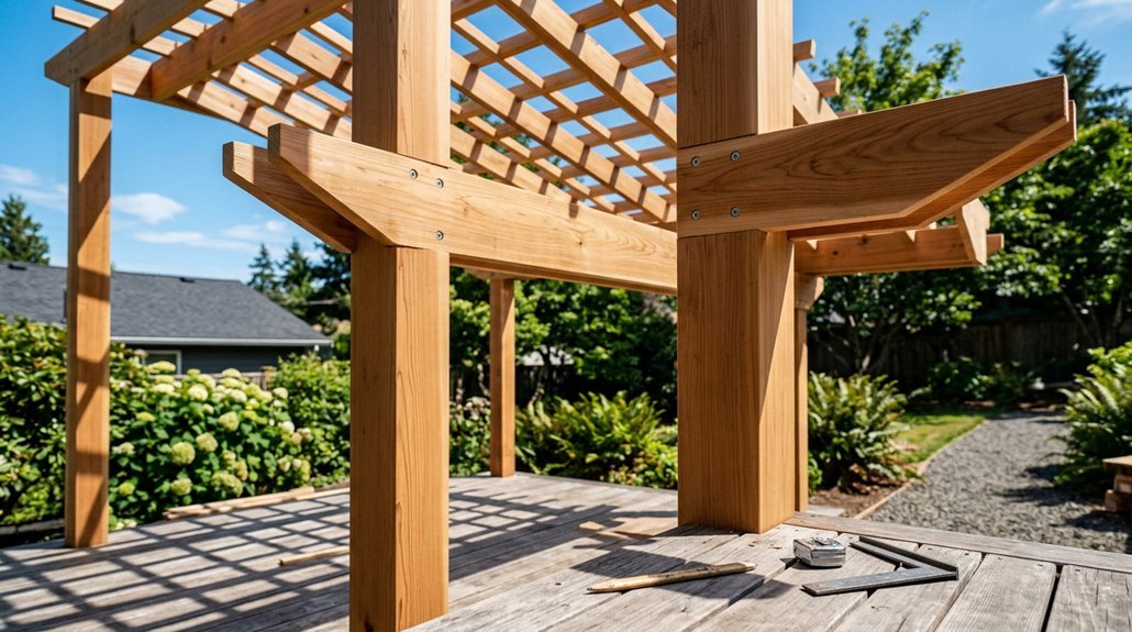 building a deck pergola plan