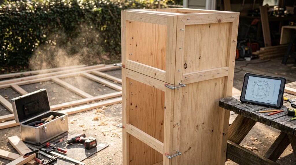 diy outdoor kitchen cabinets in 3 steps