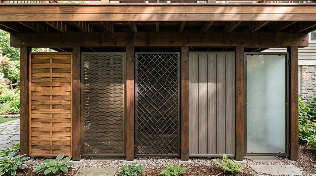 five lattice alternatives beneath porch