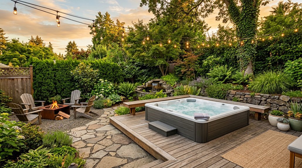 hot tub outdoor design ideas