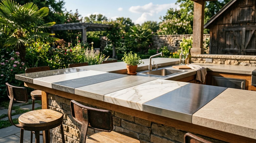 outdoor kitchen countertop options guide
