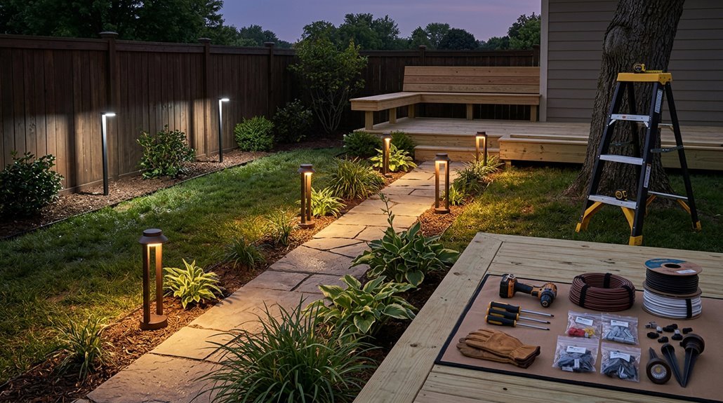 seven step diy outdoor lighting installation